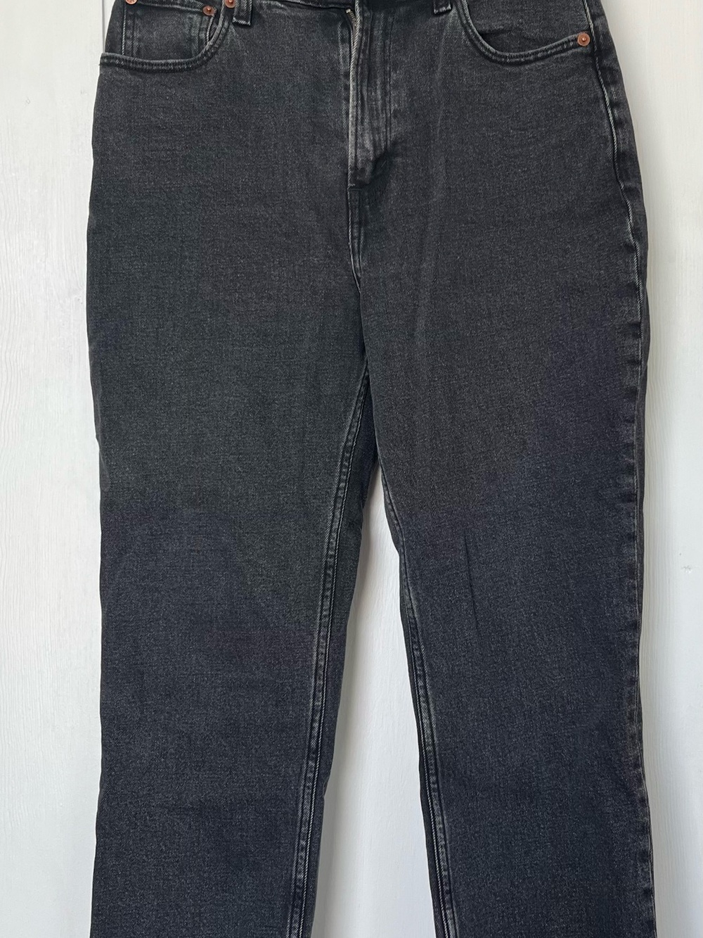 Abercrombie & Fitch Curve Love Straight-Leg Black Denim Jeans - Short